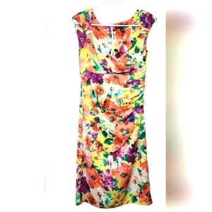 Lauren Ralph Lauren Floral Sheath Midi Dress size 4